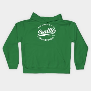 Vintage Seattle Emerald City Washington USA Kids Hoodie